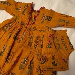 Gold field floral vera Pink Chicken dress